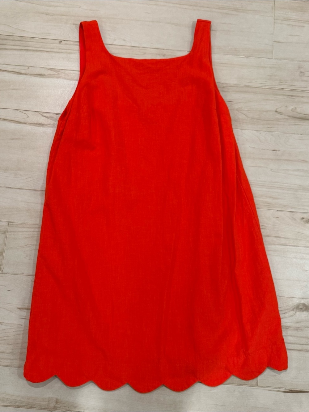 Red Orange Babydoll Dress Scalloped Hem Cotton Blend Kate Spade Target M